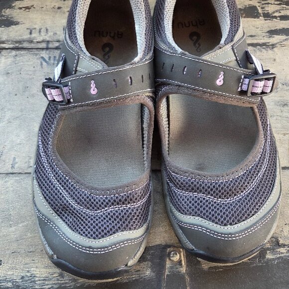 Ahnu Mary Jane Sandals Womens Sz 7.5 Slip on Gray  Pink/Purple Gorpcore Outdoor - Picture 2 of 14